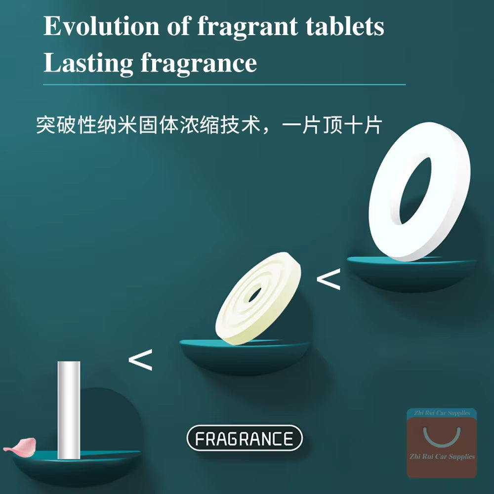 5-50 PCS PE Material Car Air Freshener Perfume Tablets Accessories Solar Rotation Car Perfume Diffuser Supplement Accessories